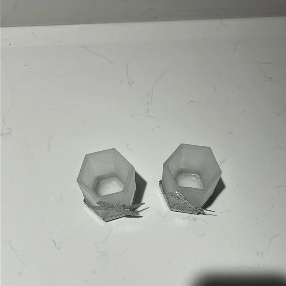 Frosted Glass Dragonfly Votive Candle Holders - Picture 2 of 5